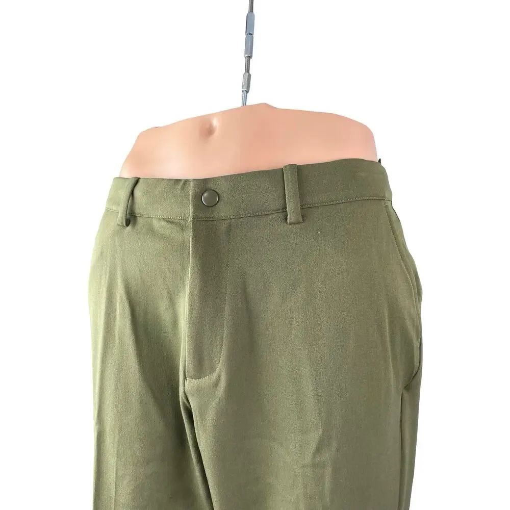 Quince Men's Green High Rise Tapered Boyfriend Chino Trousers Dress Pants 32x32